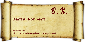 Barta Norbert névjegykártya