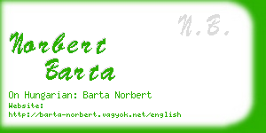 norbert barta business card